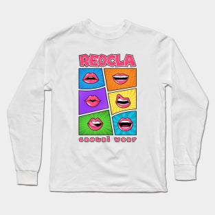 Pop Art Mouth Design Long Sleeve T-Shirt